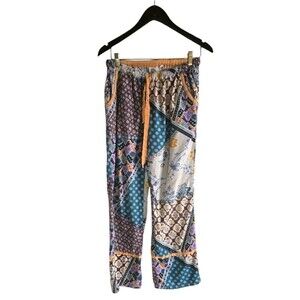 Anthropologie Lilka Patchwork Pants Womens XS Multi Aztec Floral Elastic Waist